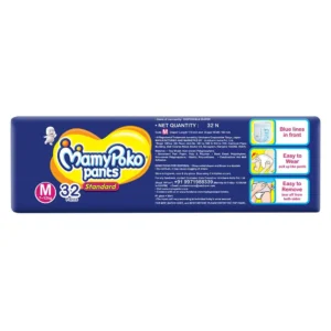 MamyPoko Pants Standard Baby Diapers, Medium (M), 32 Count, 7-12 kg